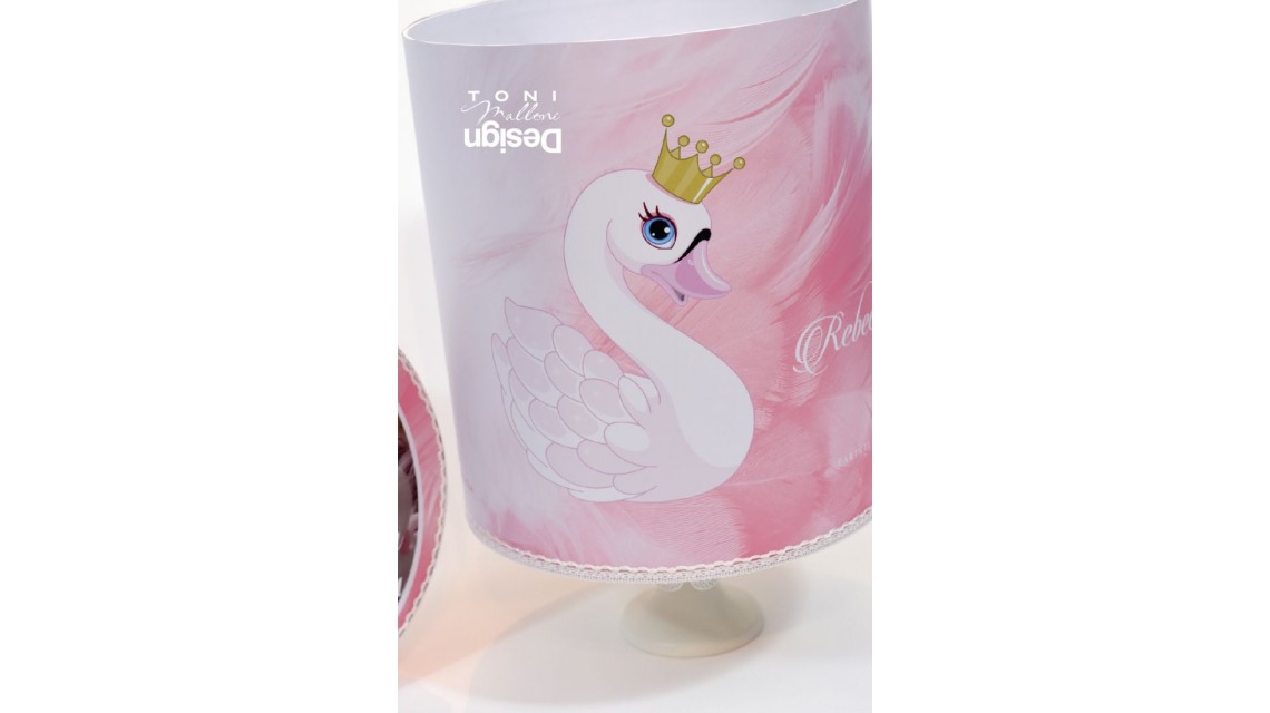 Trusou botez cu lebada pentru fetite personalizat prin brodare, Little Swan 3